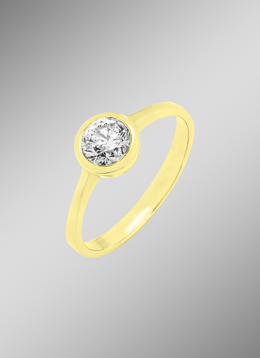 mit Diamanten - Entzückender Damenring mit Brillant, in Größe 160 bis 220, in Farbe  Ansicht 1