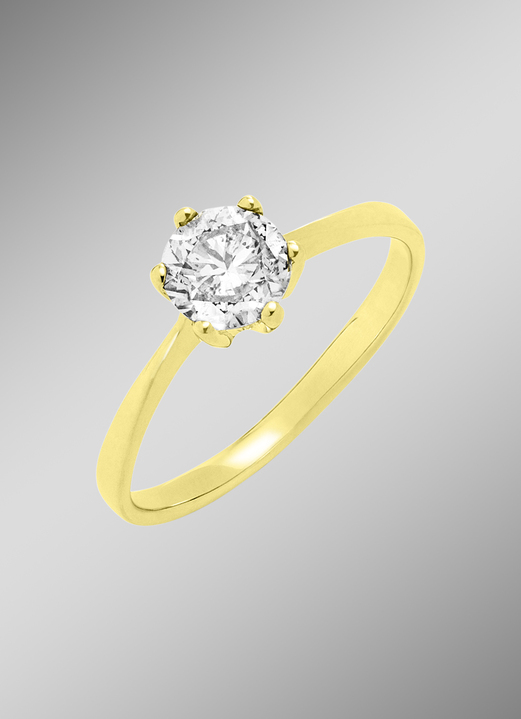mit Diamanten - Massiver Brillant-Damenring, in Größe 160 bis 220, in Farbe  Ansicht 1