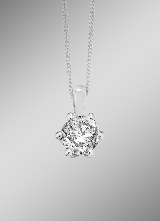 mit Diamanten - Solitär-Anhänger mit Brillant, in Farbe