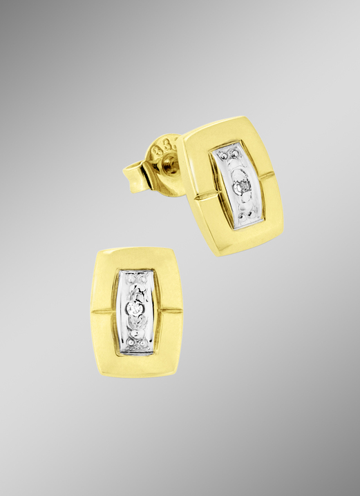 mit Diamanten - Moderne Ohrstecker mit Diamanten, in Farbe  Ansicht 1