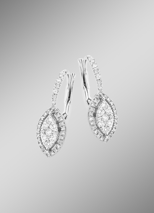mit Diamanten - Wundervolle Ohrringe mit Brillanten und Diamanten, in Farbe  Ansicht 1