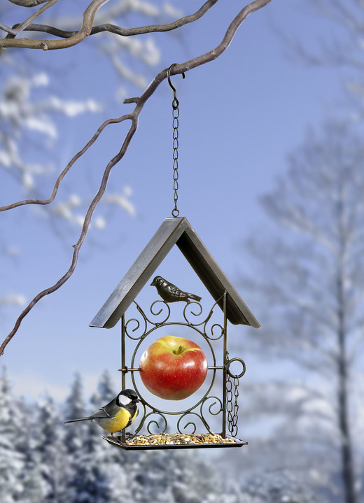 Winterlicher Garten - Futterstelle  Nostalgie aus Eisen, in Farbe SCHWARZ