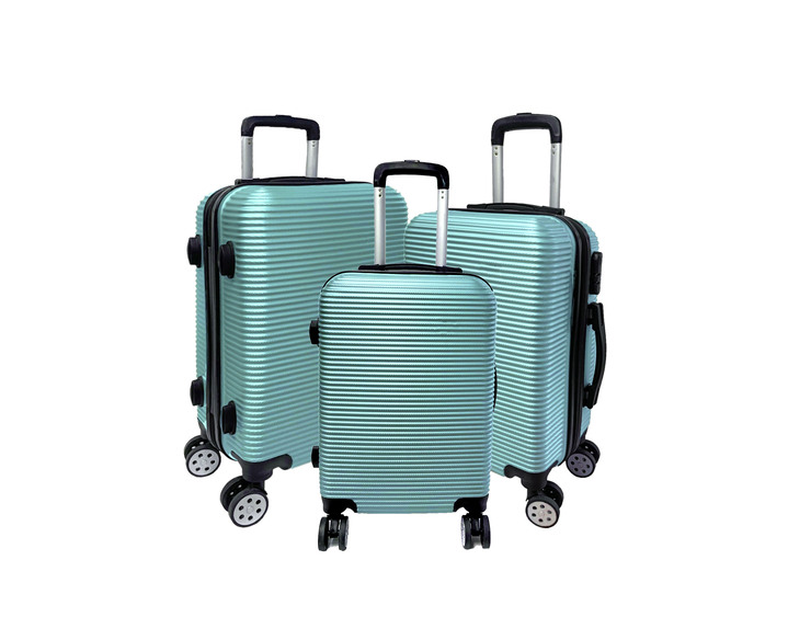 Reisen - Koffer-Set mit 4 Leichtlauf-Doppelrollen, in Farbe TÜRKIS Ansicht 1