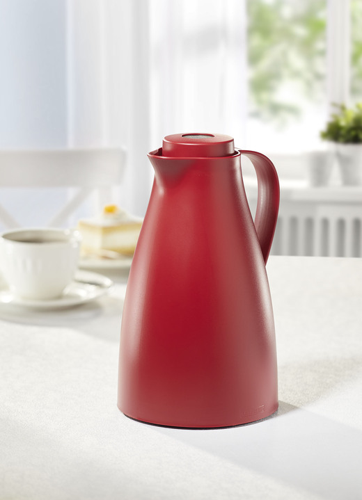- Isolierkanne mit Aroma- Druckverschluss, in Farbe ROT