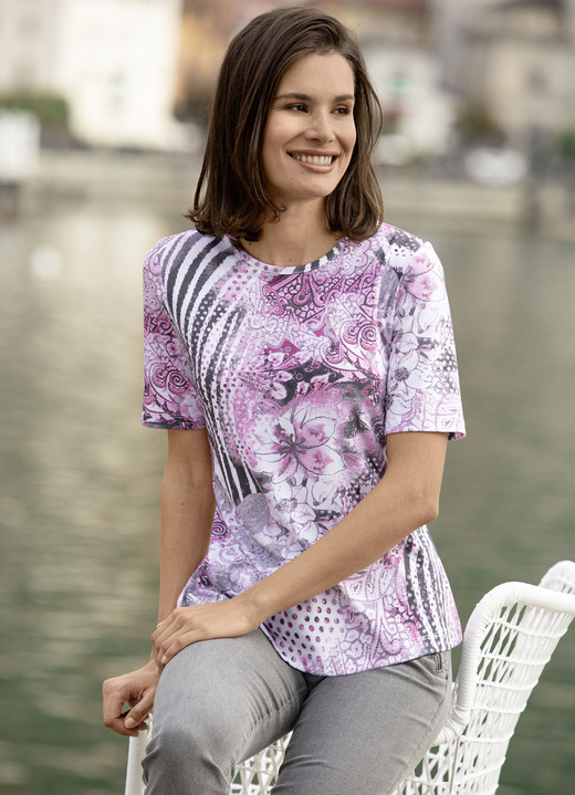 - Shirt mit Allover-Dessin, in Größe 038 bis 054, in Farbe AZALEE-ROSÉ-MULTICOLOR