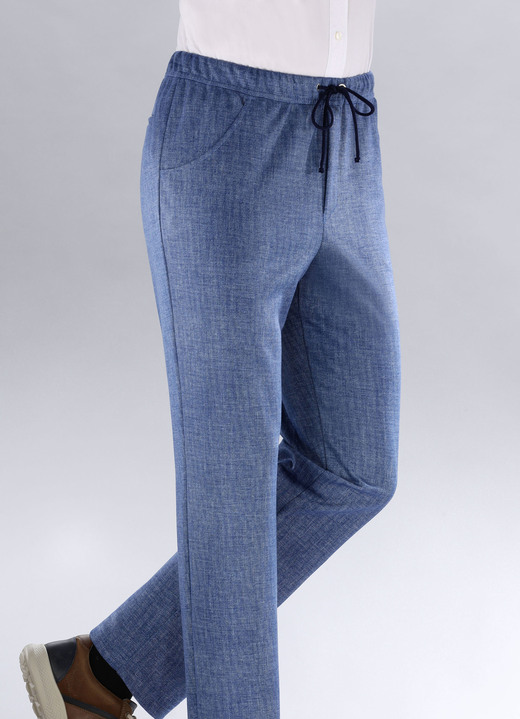 - «Klaus Modelle»-Schlupfhose in 4 Farben - «Klaus Modelle»-Schlupfhose in 4 Farben, in Größe 024 bis 062, in Farbe JEANSBLAU MELIERT