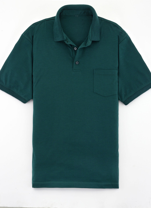 - Poloshirt in 4 Farben, in Größe 046 bis 062, in Farbe DUNKELGRÜN