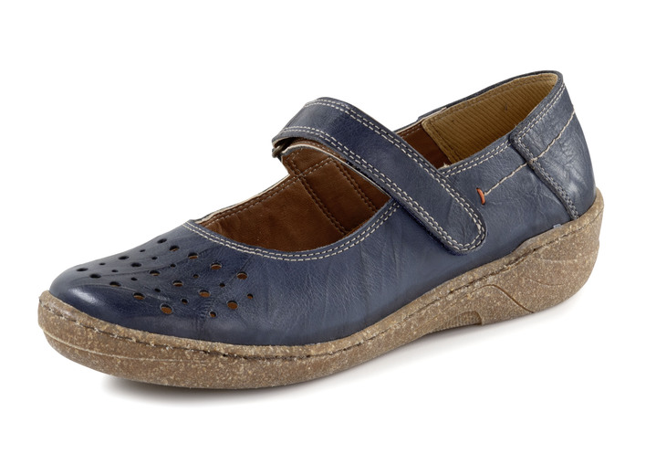 Komfortschuhe - ELENA EDEN Slipper aus schattiertem Nappaleder, in Größe 036 bis 042, in Farbe MARINE Ansicht 1