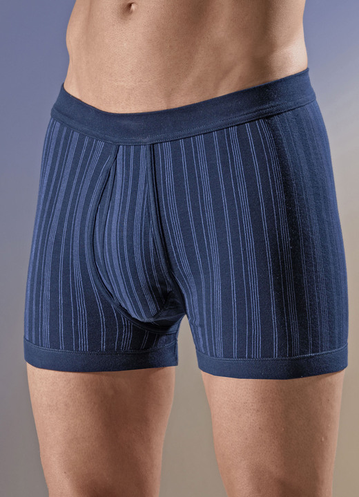 Unterwäsche - Schiesser Zweierpack Unterhosen mit Streifendessin, in Größe 005 bis 010, in Farbe DUNKELBLAU