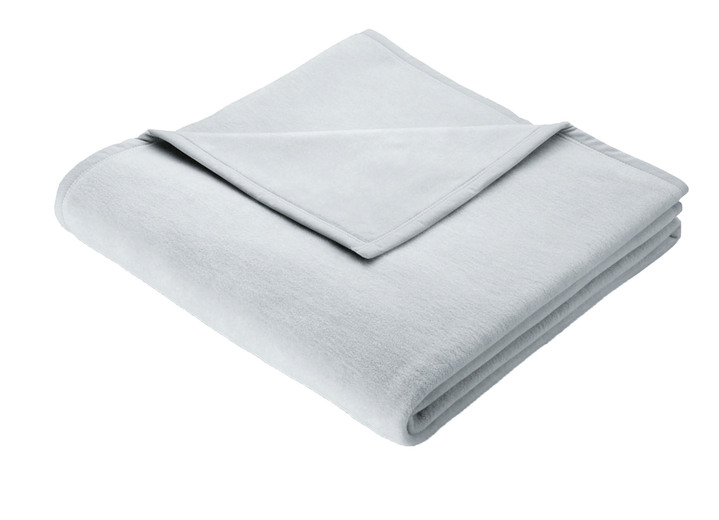 Decken - Hochwertige Schlafdecke mit Veloursband-Einfassung von Bocasa, in Größe 185 (100x150 cm) bis 295 (220x240 cm), in Farbe SILBER Ansicht 1