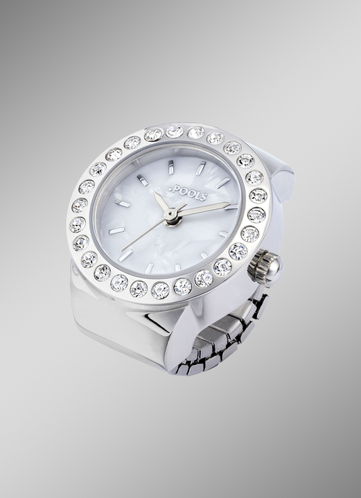 Damen-Modeschmuck - Ringuhr, in Farbe  Ansicht 1