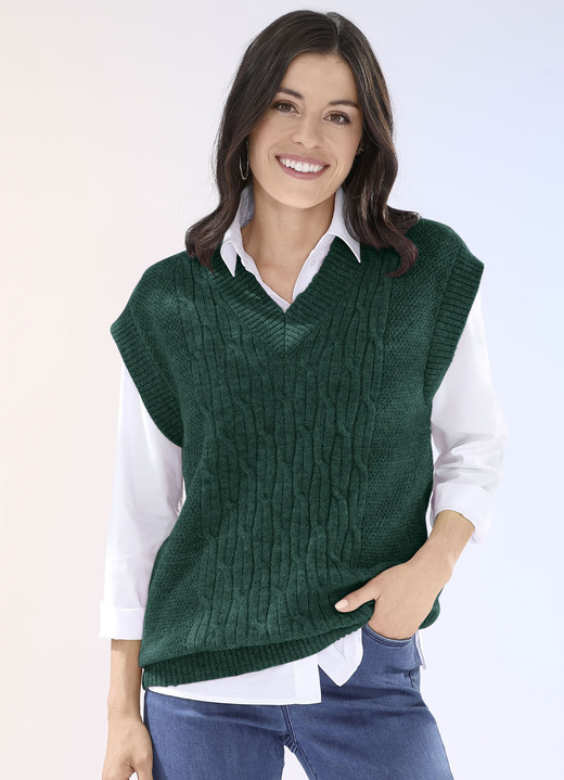 Pullover - Pullunder aus sehr flauschigem Material, in Größe L(44/46) bis XL(48/50), in Farbe DUNKELGRÜN Ansicht 1