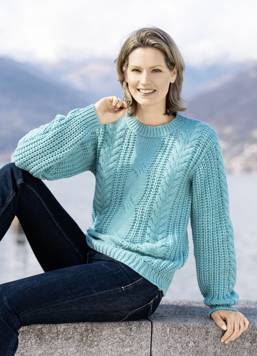 Pullover - Pullover in Grobstrick, in Größe 034 bis 050, in Farbe MINT Ansicht 1