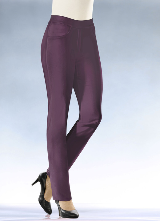 Klaus Modelle - Soft-Stretch-Hose in komfortabler Schlupfform, in Größe 017 bis 052, in Farbe BORDEAUX Ansicht 1