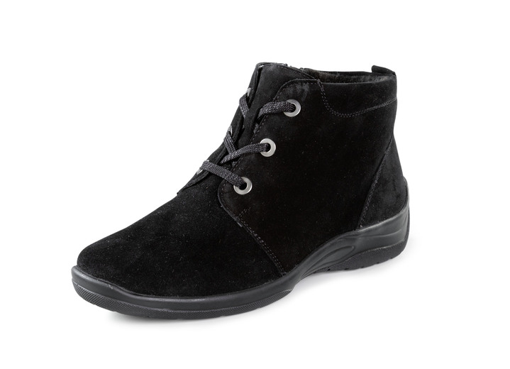 Komfortschuhe - Waldläufer, bequeme Damen-Boots, Winterschuhe, Weite H, mit herausnehmbarem Fußbett, in Größe 4 1/2 bis 9, in Farbe SCHWARZ Ansicht 1