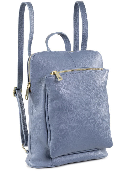 Taschen - Laurina Rucksack aus genarbtem Kalb-Nappaleder, in Farbe JEANS Ansicht 1
