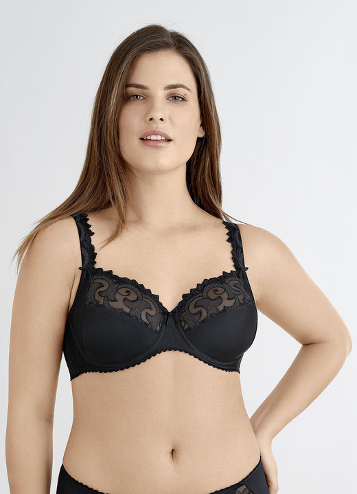 Bügel-BH - Felina Bügel-BH mit Tüllstickerei, in Größe 075 bis 100, in Cup C, in Farbe SCHWARZ Ansicht 1