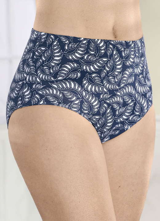 - Viererpack Slips mit Druckdessin, in Größe 038 bis 056, in Farbe MARINE-WEISS Ansicht 1