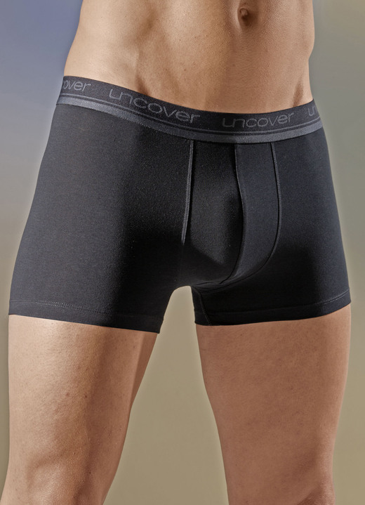 Unterwäsche - uncover by Schiesser, Dreierpack Pants mit Elastikbund, in Größe 004 bis 009, in Farbe 3X SCHWARZ Ansicht 1