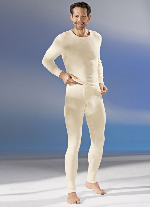 Unterwäsche - Schlupfjacke, langarm, mit Angora, in Ecru, in Größe L bis XXL, in Farbe ECRU Ansicht 1