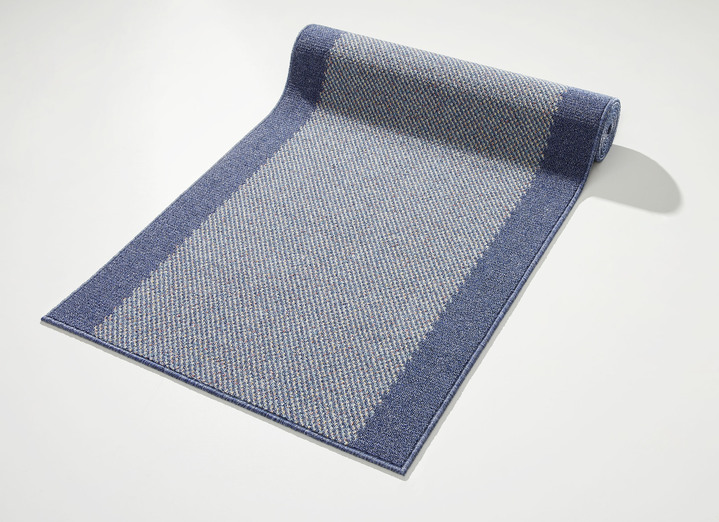 Läufer & Stufenmatten - Perfekte Läufer nach Ihrem Wunschmass, in Größe 100 (50 cm breit) bis 106 (100 cm breit), in Farbe BLAU Ansicht 1