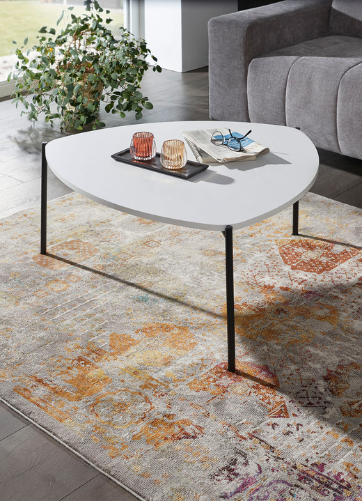 Couchtische - Couchtisch im Loft-Design mit Metallgestell, in Farbe WEISS Ansicht 1