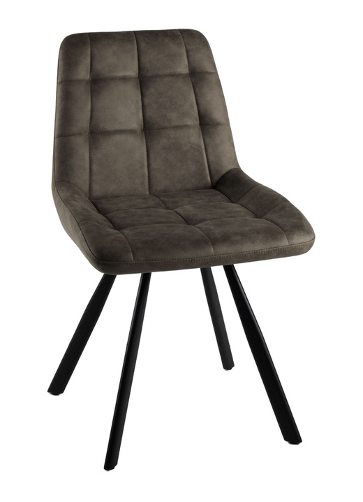 - Esszimmerstühle, 4er-Set, mit Metallgestell, in Farbe ESPRESSO, in Ausführung Stühle Karo, 4er-Set Ansicht 1