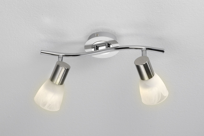 Lampen & Leuchten - Deckenlampe aus mattem Metall, in Farbe NICKEL, in Ausführung 2-flammig Ansicht 1