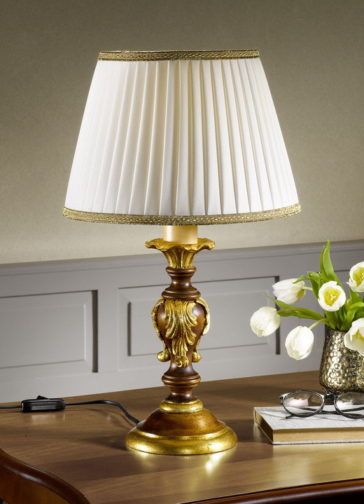 Lampen & Leuchten - Tischlampe mit echt Blattgold, in Farbe NUSSBAUM-GOLD Ansicht 1