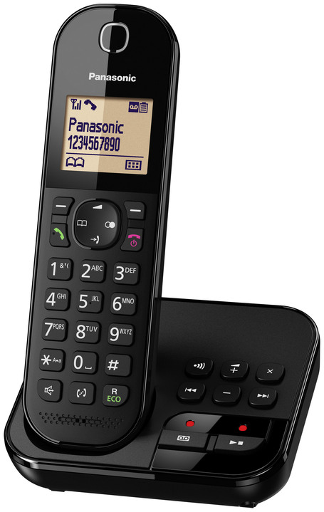 Smartphones & Telefone - Panasonic Grosstasten-Telefon mit Anrufbeantworter, in Farbe SCHWARZ, in Ausführung Großtasten-Telefon mit Anrufbeantworter Ansicht 1