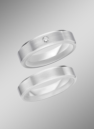 Mattierter Trauring in Silber 925/- fein