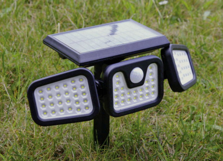 Solarlampen - LED-Strahler Panta Trio Solar, in Farbe SCHWARZ Ansicht 1