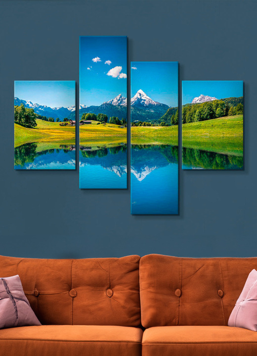 Landschaft - Hochwertiges Bilder-Set, 4-teilig, in Farbe BLAU-GRÜN Ansicht 1