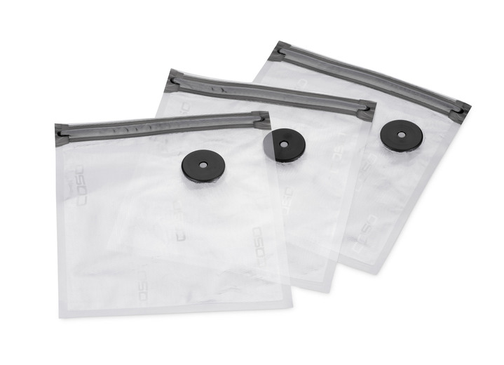- Vakuum-ZIP-Beutel für Caso Hand Vakuumierer, in Farbe TRANSPARENT, in Ausführung 20 Stück (à 20x23 cm)