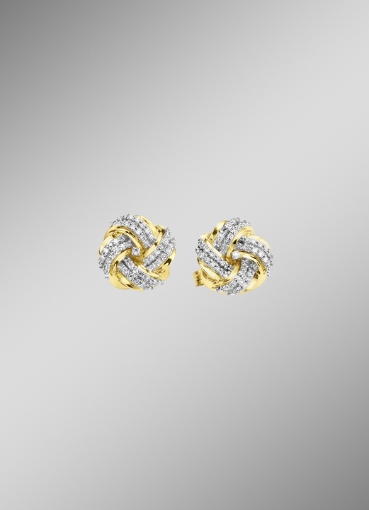 mit Diamanten - Knoten-Ohrstecker, in Farbe  Ansicht 1
