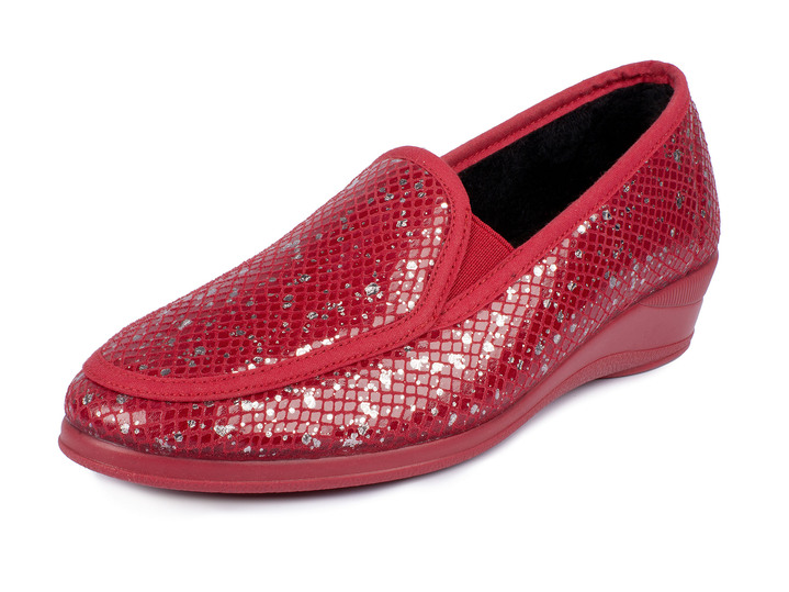 Halbschuhe - Mokassin in eleganter Kroko-Optik, in Größe 036 bis 042, in Farbe BORDEAUX Ansicht 1
