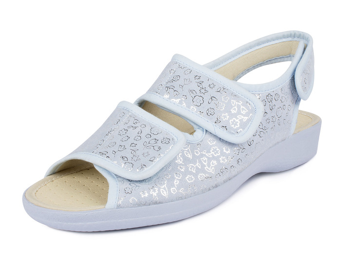 Komfortschuhe - Sandalette mit Klettverschlüssen, in Größe 036 bis 042, in Farbe HELLBLAU Ansicht 1
