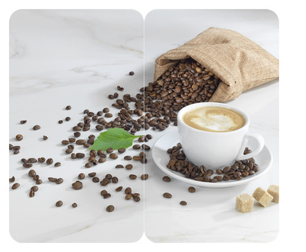 Herdabdeckplatten mit Café Aromatica-Motiv, 2er-Set