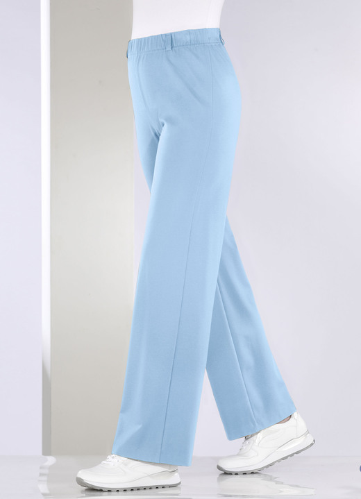 Hosen - Hose in modischer Palazzo-Form, in Größe 018 bis 054, in Farbe HELLBLAU Ansicht 1