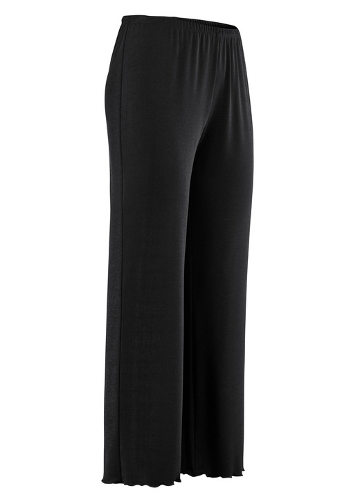 Hosen - Weich fliessende, 7/8-lange Hose, in Größe 036 bis 060, in Farbe SCHWARZ Ansicht 1