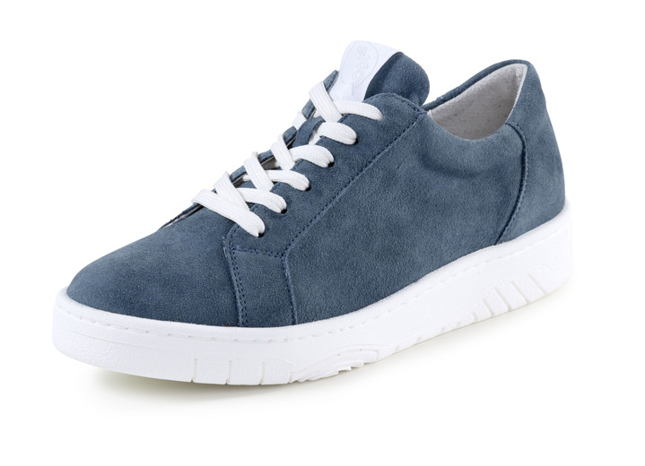 Komfortschuhe - Waldläufer Sneaker aus bestem Veloursleder, in Größe 3 1/2 bis 8, in Farbe JEANS Ansicht 1