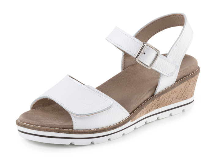 Komfortschuhe - ELENA EDEN, bequeme Damen-Sandaletten, Weite H, mit herausnehmbarem Fussbett, in Größe 035 bis 041, in Farbe WEISS Ansicht 1