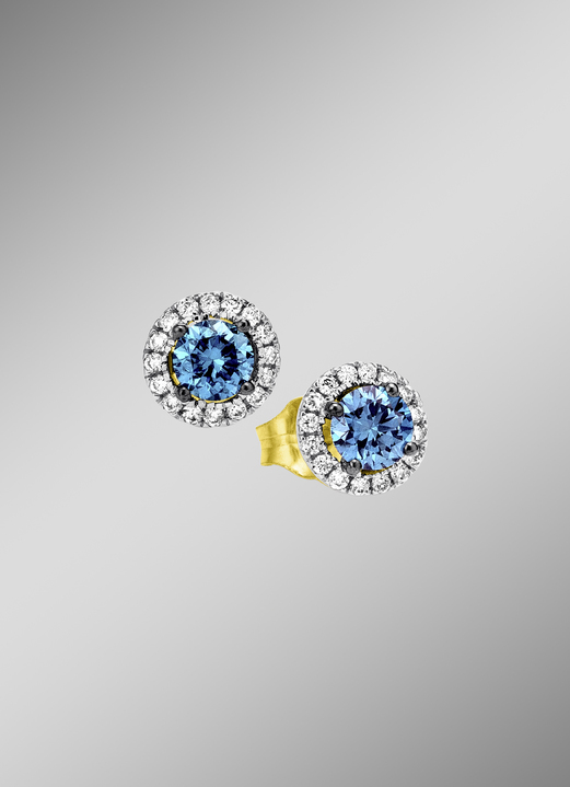mit Diamanten - Ohrstecker mit Brillanten, in Farbe  Ansicht 1