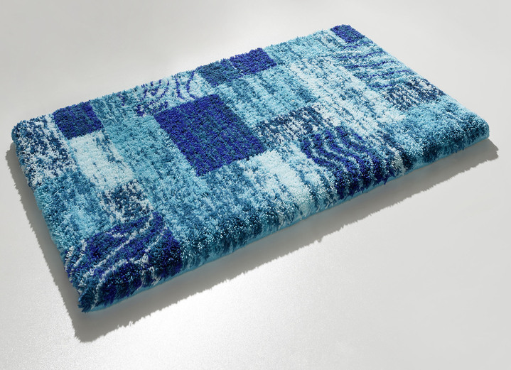 Heimtextilien - Supersofte Badvorleger aus dem Hause Grund, in Größe 100 (Vorleger halbrund, 50/ 80 cm) bis 112 (WC-Deckelbezug, 47/ 50 cm), in Farbe TÜRKIS Ansicht 1