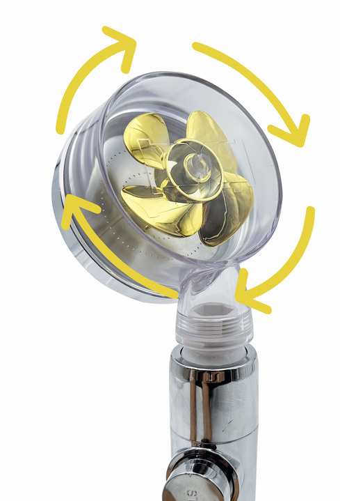 Haushaltshelfer - Duschkopf Aquadon EcoTornado mit genialem Turbinen-Effekt, in Farbe GOLD Ansicht 1