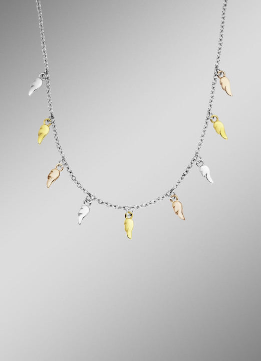 Halsketten & Armbänder - Halskette in Tricolor mit 9 Flügelchen, in Farbe  Ansicht 1
