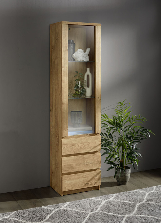 Vitrinen & Highboards - Vitrine in modernem Design, in Farbe EICHE Ansicht 1