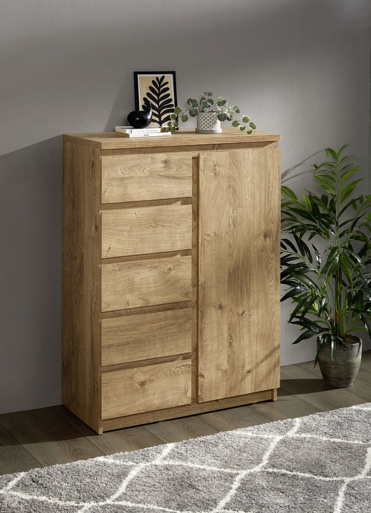 Sideboards & Kommoden - Kommode in modernem Design, in Farbe EICHE, in Ausführung Kommode, 1-türig Ansicht 1