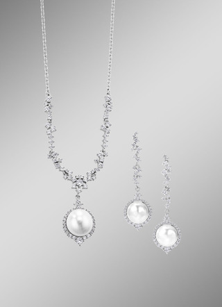Schmuck-Set mit Süßwasser-Zuchtperlen, 2-teilig