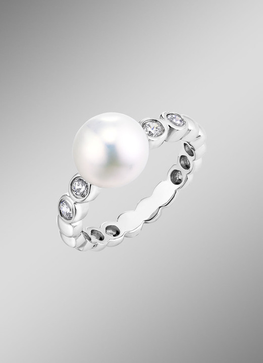 Ringe - Damenring mit Süsswasser-Zuchtperle, in Größe 160 bis 220, in Farbe  Ansicht 1